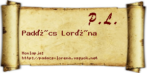 Padács Loréna névjegykártya